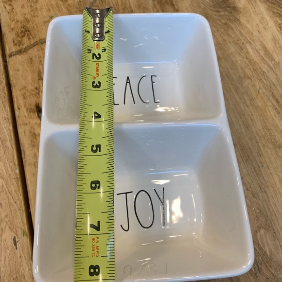 Rae Dunn Peace/Joy divided dish Christmas - Picture 4 of 5